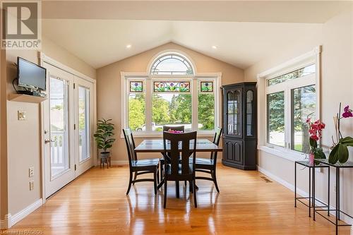 Large Windows/Walkout to the Front Verandah off the Dining Room. - 249 George Street, South Bruce Peninsula, ON - Indoor Photo Showing Dining Room