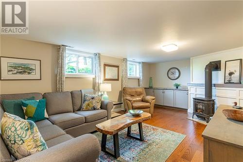 Bright, Cozy Family Room on Lower Level - 249 George Street, South Bruce Peninsula, ON - Indoor Photo Showing Living Room