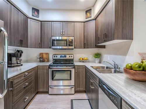 105-4960 Songbird Pl, Nanaimo, BC - Indoor Photo Showing Kitchen With Stainless Steel Kitchen With Double Sink With Upgraded Kitchen