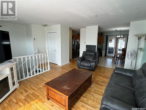 912 Aronec Place, La Ronge, SK - Indoor Photo Showing Living Room With Fireplace