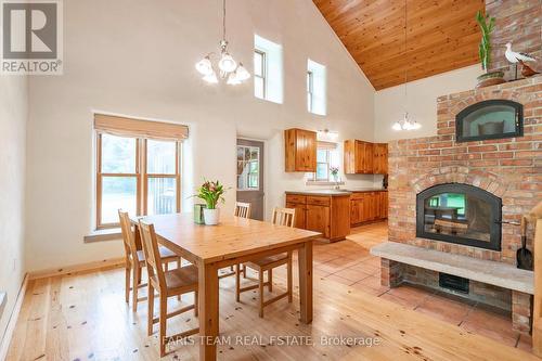 5745 Line 3 N, Midland, ON - Indoor Photo Showing Dining Room With Fireplace