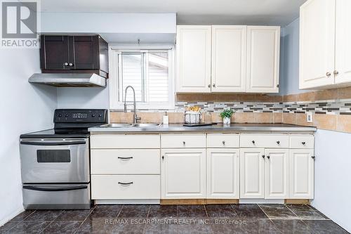 28 East 23Rd Street, Hamilton (Eastmount), ON - Indoor Photo Showing Kitchen With Double Sink