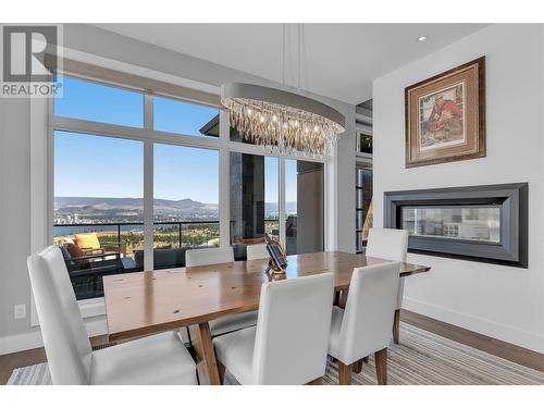 1823 Diamond View Drive, West Kelowna, BC - Indoor Photo Showing Dining Room With Fireplace