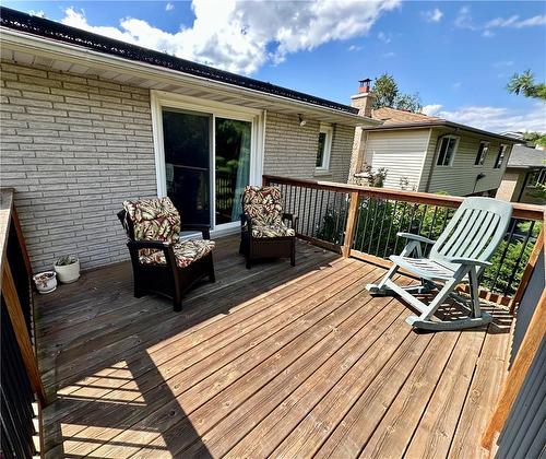 Master bedroom deck overlooking the tranquil backyard and peaceful Bruleville Nature park , a great way to relax and enjoy your morning coffee - 16 Flamingo Drive, Hamilton, ON - Outdoor With Deck Patio Veranda With Exterior