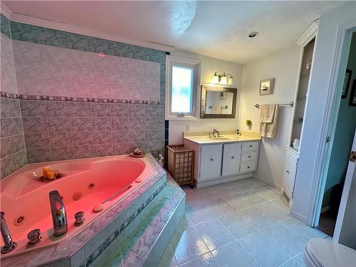 5pc en-suite w/Jacuzzi tub - 16 Flamingo Drive, Hamilton, ON - Indoor Photo Showing Bathroom