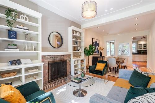 24 Bruce Street, Hamilton, ON - Indoor Photo Showing Living Room With Fireplace