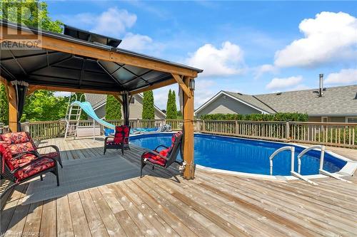 014062 Bruce County Rd 10, Brockton, ON - Outdoor With Above Ground Pool With Deck Patio Veranda With Exterior