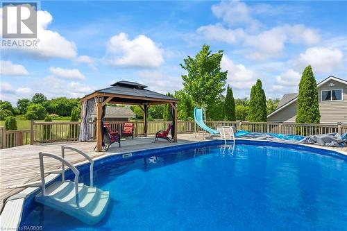 014062 Bruce County Rd 10, Brockton, ON - Outdoor With Above Ground Pool With Backyard