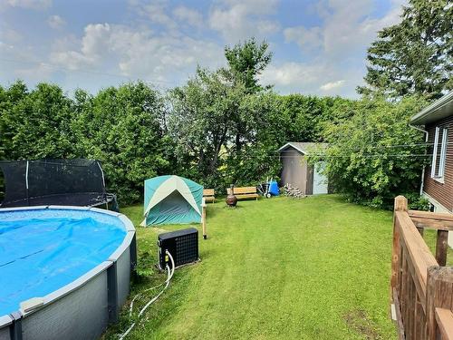 Backyard - 25 Carré Roberge, Saint-Bruno-De-Guigues, QC - Outdoor With Above Ground Pool With Backyard