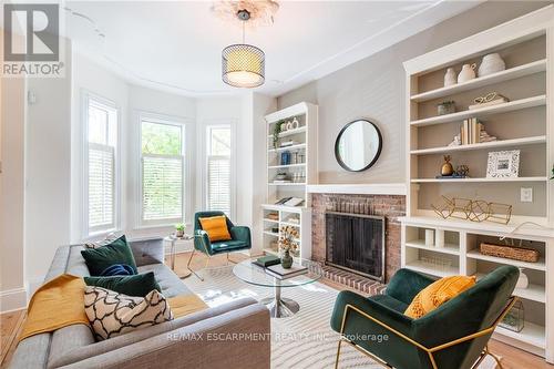 24 Bruce Street, Hamilton (Durand), ON - Indoor Photo Showing Living Room With Fireplace