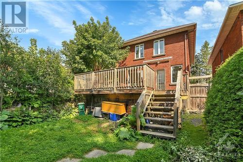 Sunny Deck Leading to Private Mature Garden + Rear Garage. - 62 Lees Avenue, Ottawa, ON - Outdoor With Deck Patio Veranda