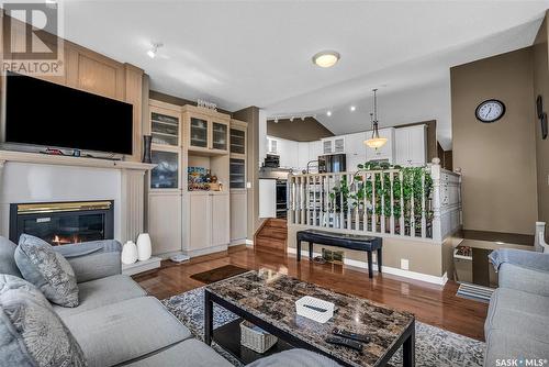 134 Braeshire Lane, Saskatoon, SK - Indoor Photo Showing Living Room With Fireplace