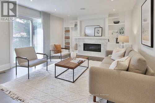 2068 Mississauga Road, Mississauga (Sheridan), ON - Indoor Photo Showing Living Room With Fireplace