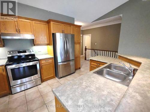 Open staircase to lower level - 9 - 417 Hyde Park Road, London, ON - Indoor Photo Showing Kitchen With Double Sink