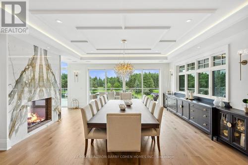 15466 The Gore Road, Caledon, ON - Indoor Photo Showing Dining Room With Fireplace