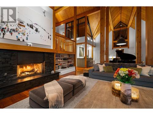 4785 Airport Way, Revelstoke, BC - Indoor Photo Showing Living Room With Fireplace