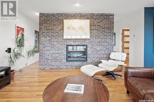 502 Sturgeon Drive, Saskatoon, SK - Indoor Photo Showing Living Room With Fireplace