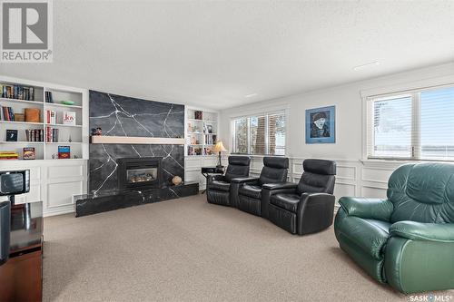 502 Sturgeon Drive, Saskatoon, SK - Indoor Photo Showing Living Room With Fireplace