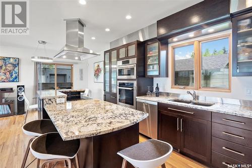 502 Sturgeon Drive, Saskatoon, SK - Indoor Photo Showing Kitchen With Double Sink With Upgraded Kitchen