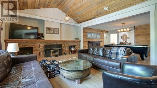 72 South Shore Road, Northern Bruce Peninsula, ON - Indoor Photo Showing Living Room With Fireplace