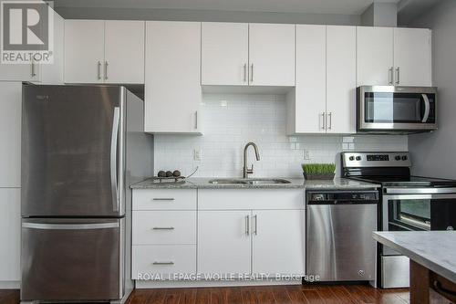 908 - 100 Garment Street, Kitchener, ON - Indoor Photo Showing Kitchen With Double Sink With Upgraded Kitchen