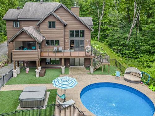 Backyard - 35 Ch. Du Geai-Bleu, Stoneham-Et-Tewkesbury, QC - Outdoor With Above Ground Pool