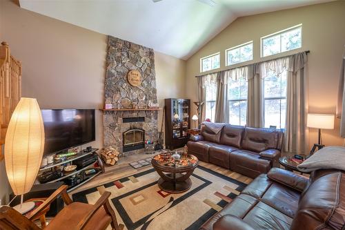 2454 Coalmont Road, Princeton, BC - Indoor Photo Showing Living Room With Fireplace