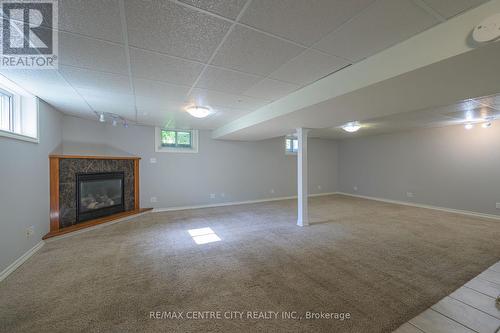 76 Meadowlily Road N, London, ON - Indoor Photo Showing Basement With Fireplace