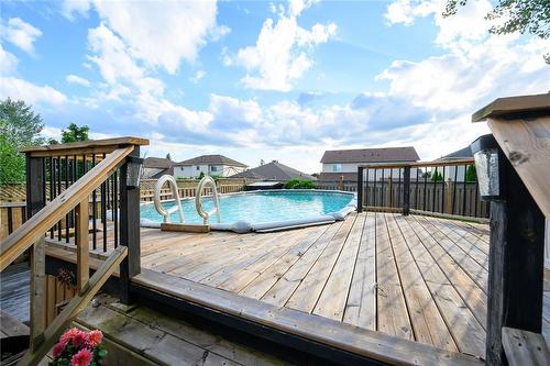 25 Lindsay Drive, Haldimand County, ON - Outdoor With Above Ground Pool With Deck Patio Veranda