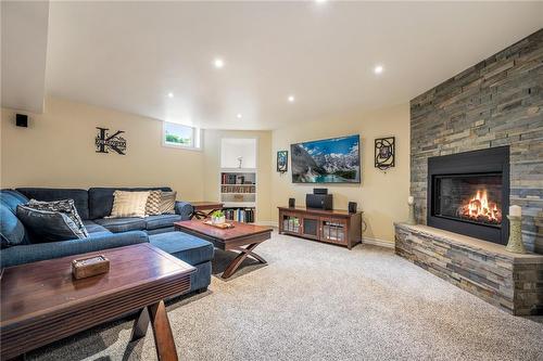 72 Windwood Drive, Hamilton, ON - Indoor Photo Showing Living Room With Fireplace