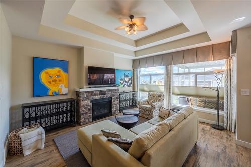 955 Holden Road, Penticton, BC - Indoor Photo Showing Living Room With Fireplace