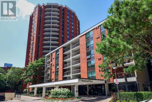 1625 - 77 Maitland Place, Toronto (Cabbagetown-South St. James Town), ON - Outdoor With Balcony With Facade