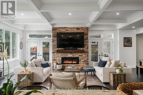 8 Runnymede Road, Port Colborne, ON - Indoor Photo Showing Living Room With Fireplace