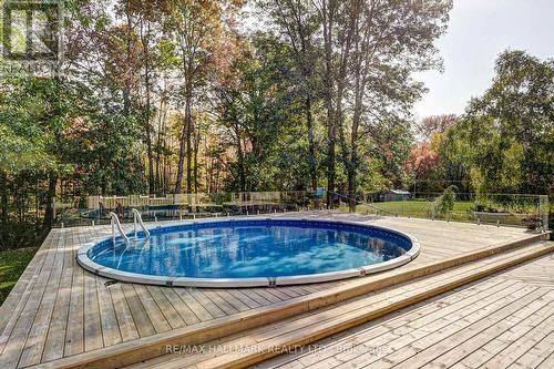 3799 Leo Crescent, Ramara, ON - Outdoor With Above Ground Pool With Deck Patio Veranda With Backyard