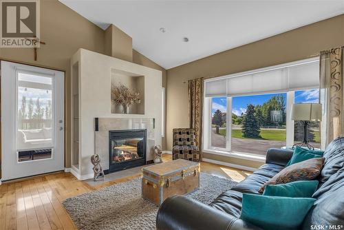 91 Rivers Edge Lane, Corman Park Rm No. 344, SK - Indoor Photo Showing Living Room With Fireplace