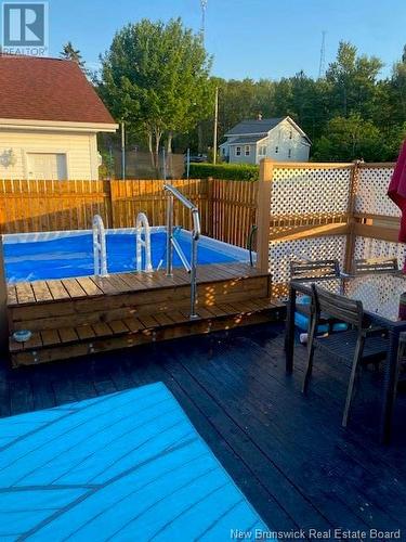 448 Vanier Street, Campbellton, NB - Outdoor With Above Ground Pool With Deck Patio Veranda With Backyard