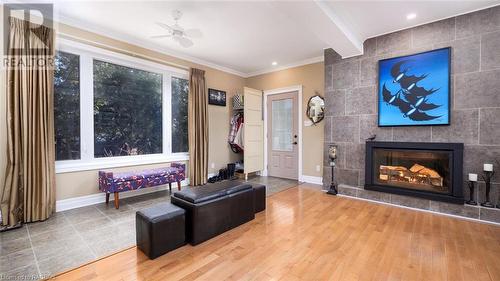 424 Huron Road, Red Bay, ON - Indoor Photo Showing Living Room With Fireplace