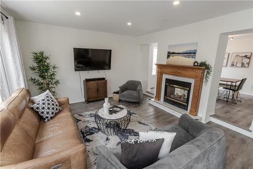 12 Strathroy Crescent, Waterdown, ON - Indoor Photo Showing Living Room With Fireplace