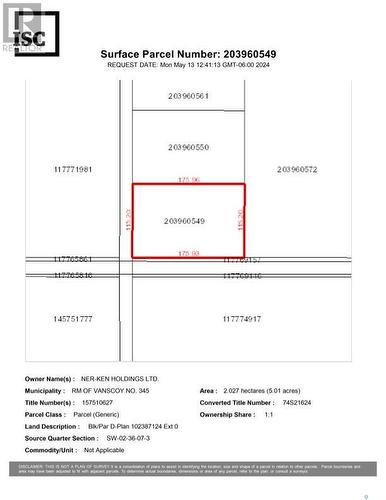 Rm Of Vanscoy Lot D, Vanscoy Rm No. 345, SK 