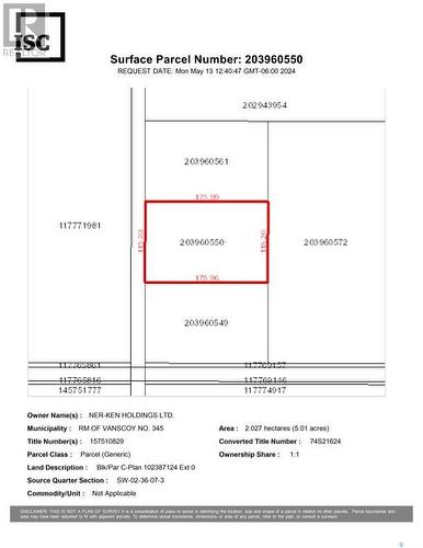 Rm Of Vanscoy Lot C, Vanscoy Rm No. 345, SK 