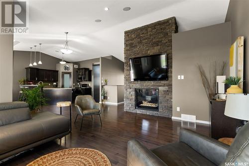 Mckechnie Acreage, Sherwood Rm No. 159, SK - Indoor Photo Showing Living Room With Fireplace