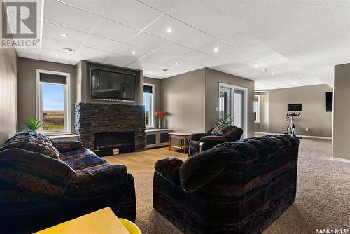 Mckechnie Acreage, Sherwood Rm No. 159, SK - Indoor Photo Showing Other Room With Fireplace