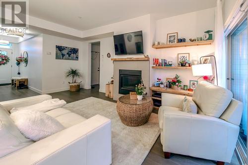 9563 Jensen Road Unit# 102, Lake Country, BC - Indoor Photo Showing Living Room With Fireplace