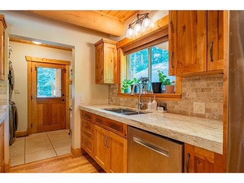 2692 Storbo Heights Road, Slocan Park, BC - Indoor Photo Showing Kitchen With Double Sink