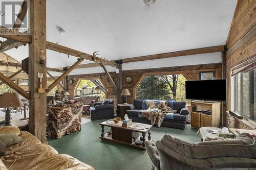 351 Lake Hope Rd, Blind River, ON - Indoor Photo Showing Living Room With Fireplace