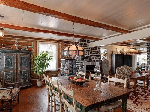 Salle Ã  manger - 501 Rue Notre-Dame, Lavaltrie, QC - Indoor Photo Showing Dining Room With Fireplace