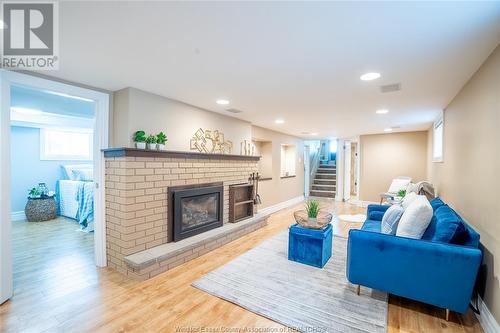 1168 Argyle, Windsor, ON - Indoor Photo Showing Living Room With Fireplace