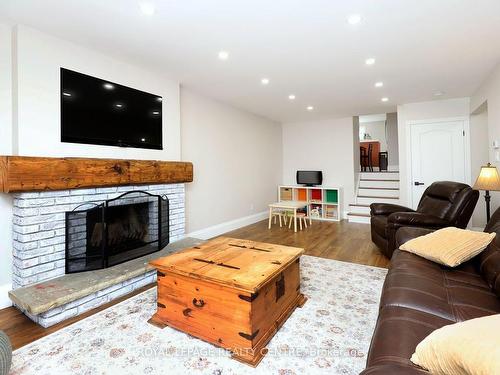 2622 Crystalburn Ave, Mississauga, ON - Indoor Photo Showing Living Room With Fireplace