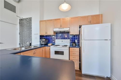 11 Rebecca Street|Unit #308, Hamilton, ON - Indoor Photo Showing Kitchen With Double Sink