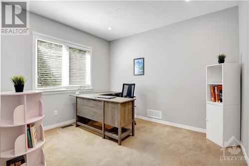 Office on the main floor with pot lights and pop corn ceiling removed in 2024 - 31 Forillon Crescent, Ottawa, ON - Indoor Photo Showing Office